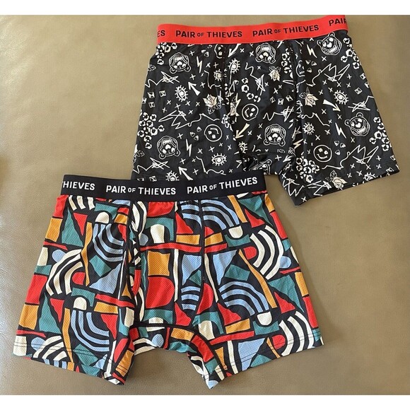 Pair Of Thieves Mens Boxer Brief Set Of Two Prints Sz Sm N W\O Tags - Picture 1 of 7
